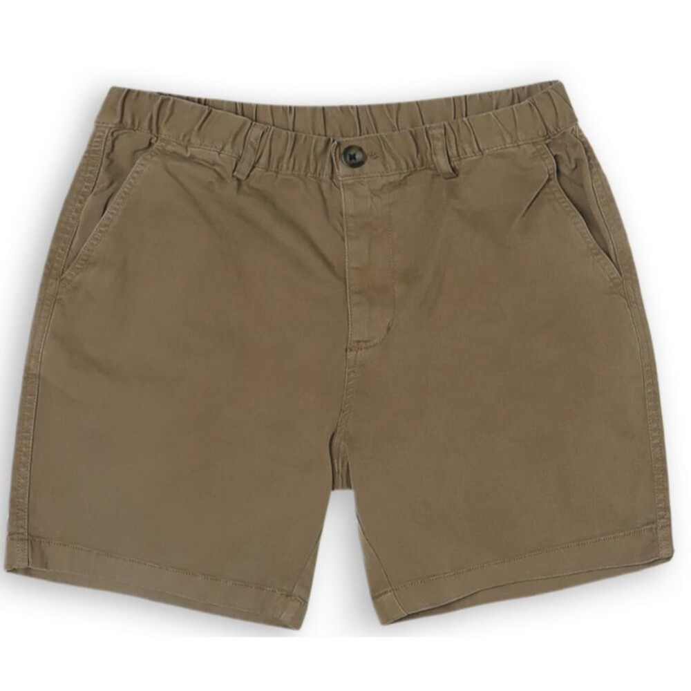 Bear Bottom Mens Shorts Large Desert Brown Elastic 7” Inseam Cotton Stretch NWT